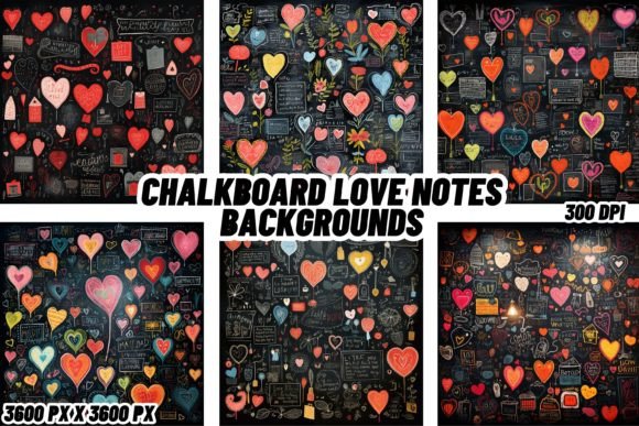 Chalkboard Love Notes Backgrounds: Handwritten Romance