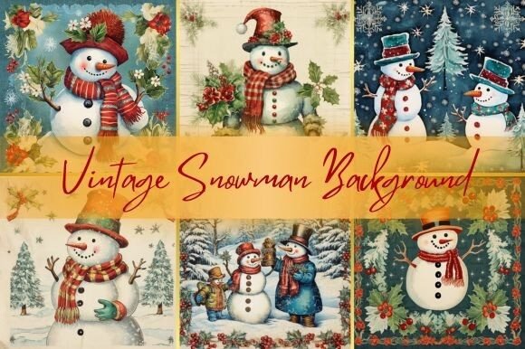Charming Vintage Snowman Backgrounds for Winter Projects