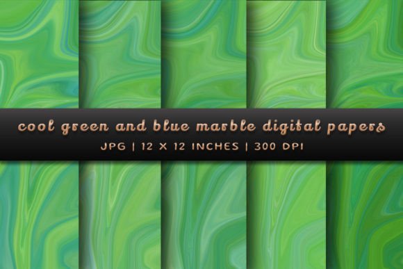 Cool Green and Blue Marble Backgrounds: Liquid Elegance
