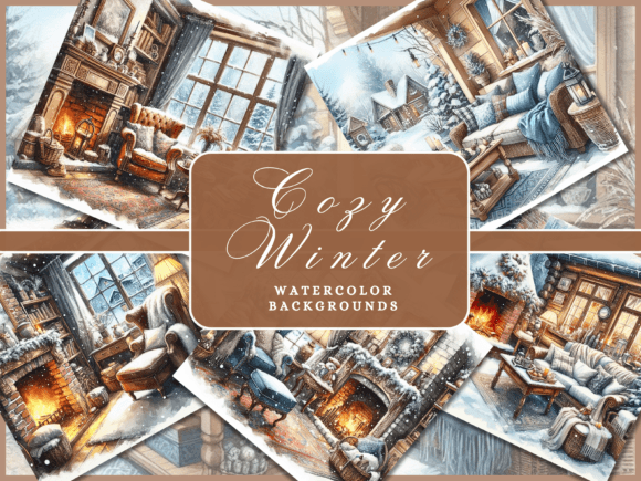 Cozy Winter Backgrounds: Artistic Digital Papers for Designers