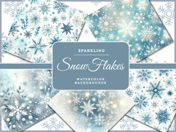 Embrace Winter's Artistry with Watercolor Snowflakes Backgrounds
