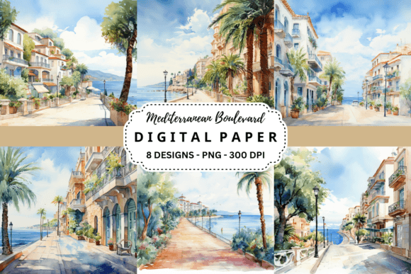 Mediterranean Boulevard Backgrounds: A Designer's Asset