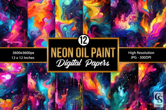 Neon Oil Paint Seamless Backgrounds: A Bold Creative Toolkit