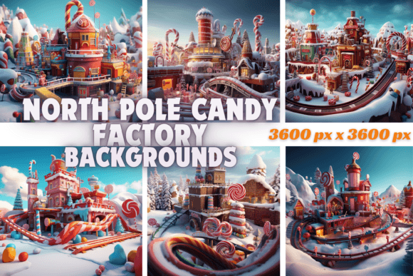 North Pole Candy Factory Backgrounds: Festive Design Magic
