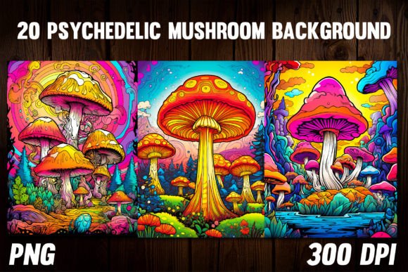 Psychedelic Mushroom Backgrounds 4: A Designer's Whimsical Journey