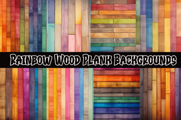Rainbow Wood Plank Backgrounds: A Burst of Color for Your Designs