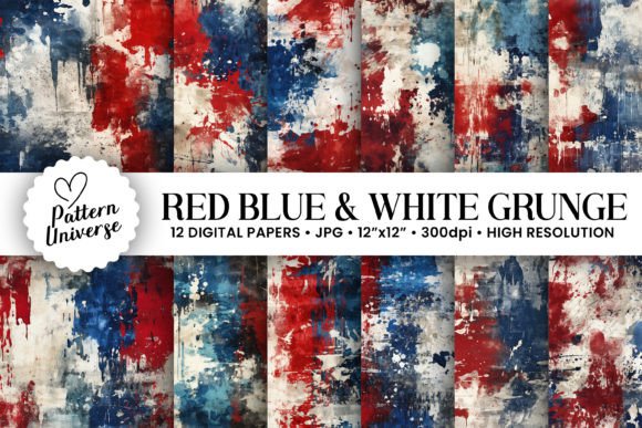 Red Blue & White Grunge Backgrounds: A Creative Toolkit