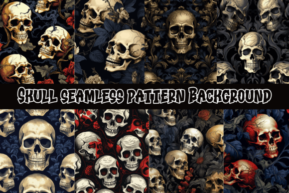 Skull Seamless Pattern Backgrounds for Bold Design
