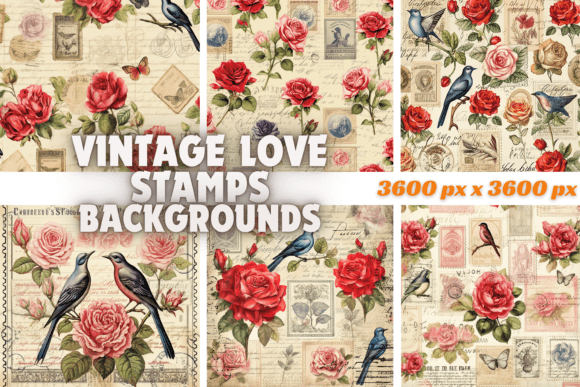 Timeless Romance: Designing with Vintage Love Stamps Backgrounds